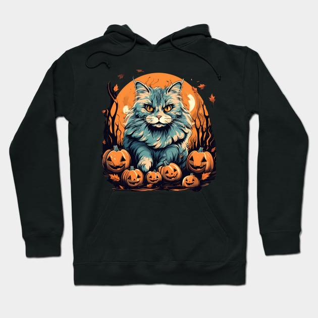 Siberian Cat Halloween, Cat Lover Hoodie by dukito